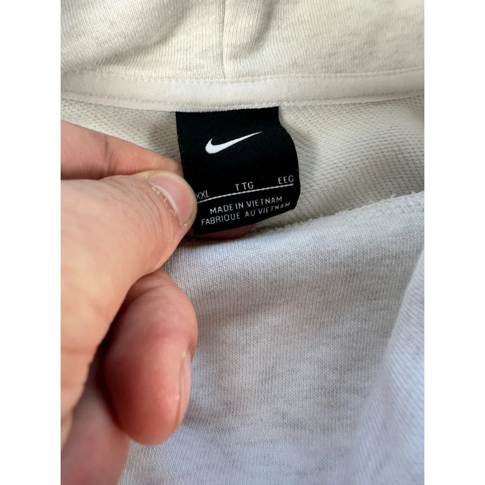 Nike Sweatshirt‎ Womens 2XL Gray Cotton Spellout Logo Turtleneck Raglan Sleeve